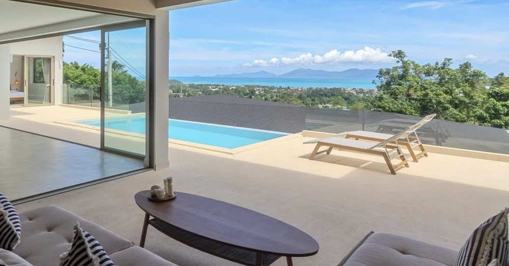 Superbe villa de 3 chambres avec vue sur la mer et piscine à débordement à Bophut Hills