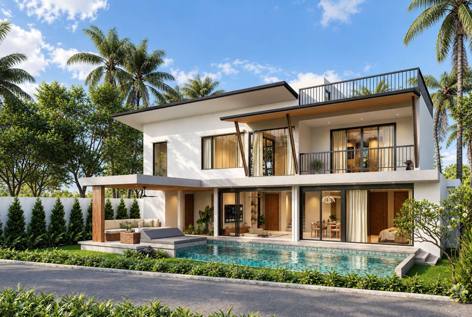 Grande villa 3 chambres sur deux niveaux à Bophut, Koh Samui à 5 min de la plage