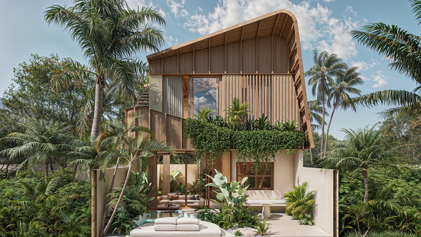 1 CHAMBRES Villa Moderne Tropicale Biophilique à Ungasan (VLUGS059A)