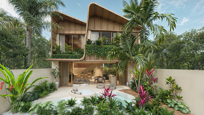 2 CHAMBRES Villa Moderne Tropicale Biophilique à Ungasan (VLUGS060A)